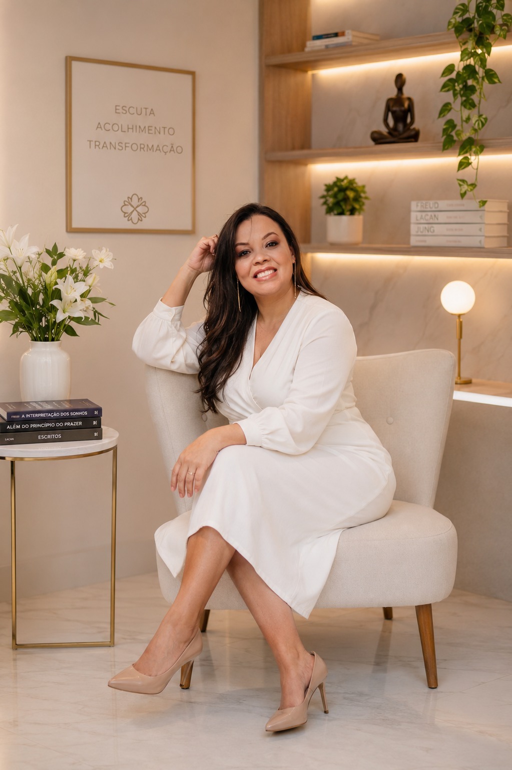 Denise Quirino em seu espaço terapêutico